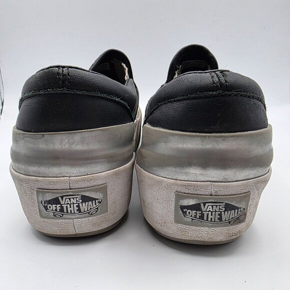 Vans Old Skool Stacked Womens Size 5 Shiny Black Silver White Platform Sneaker - Picture 5 of 13